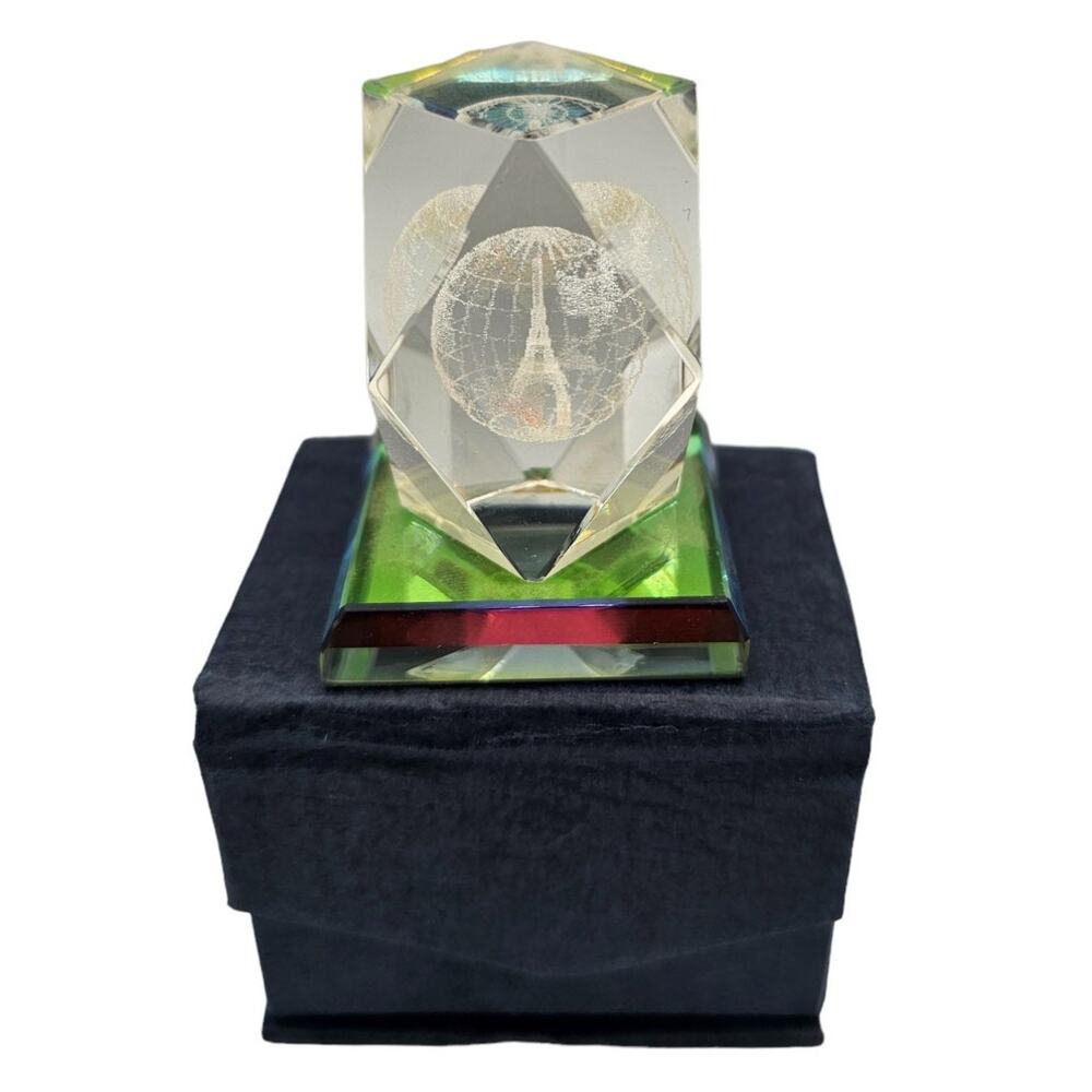 Eiffel Tower 3D Laser Etched Crystal Tower Engraving Figure Paperweight